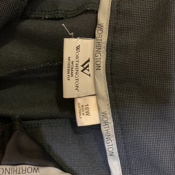 16W Black and Blue Patterned Slacks - Picture 3 of 3